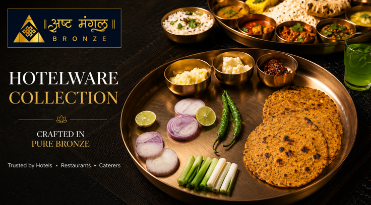 Handcrafted Thali Set - Traditional Bronze Serving Thali Ahmedabad